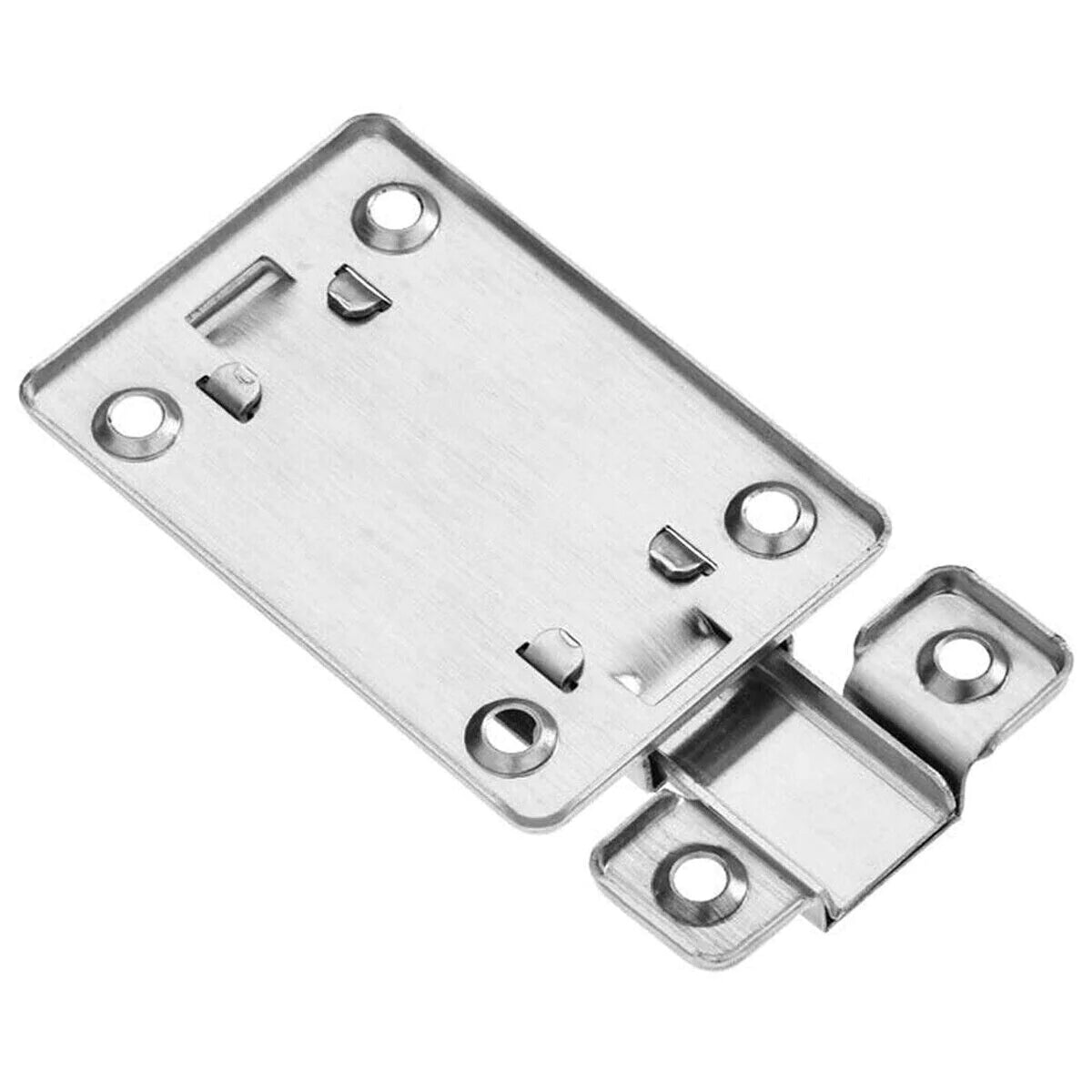 2Pcs Stainless Steel Latch Sliding Silver Doors Lock Keyless Door Bolt for Doors