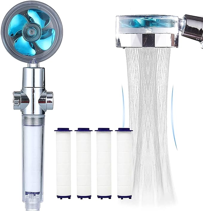 High Pressure Shower Head Adjustable 360° Rotation Turbine Water Saving Shower-TURBO SPA