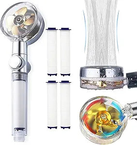 High Pressure Shower Head Adjustable 360° Rotation Turbine Water Saving Shower-TURBO SPA