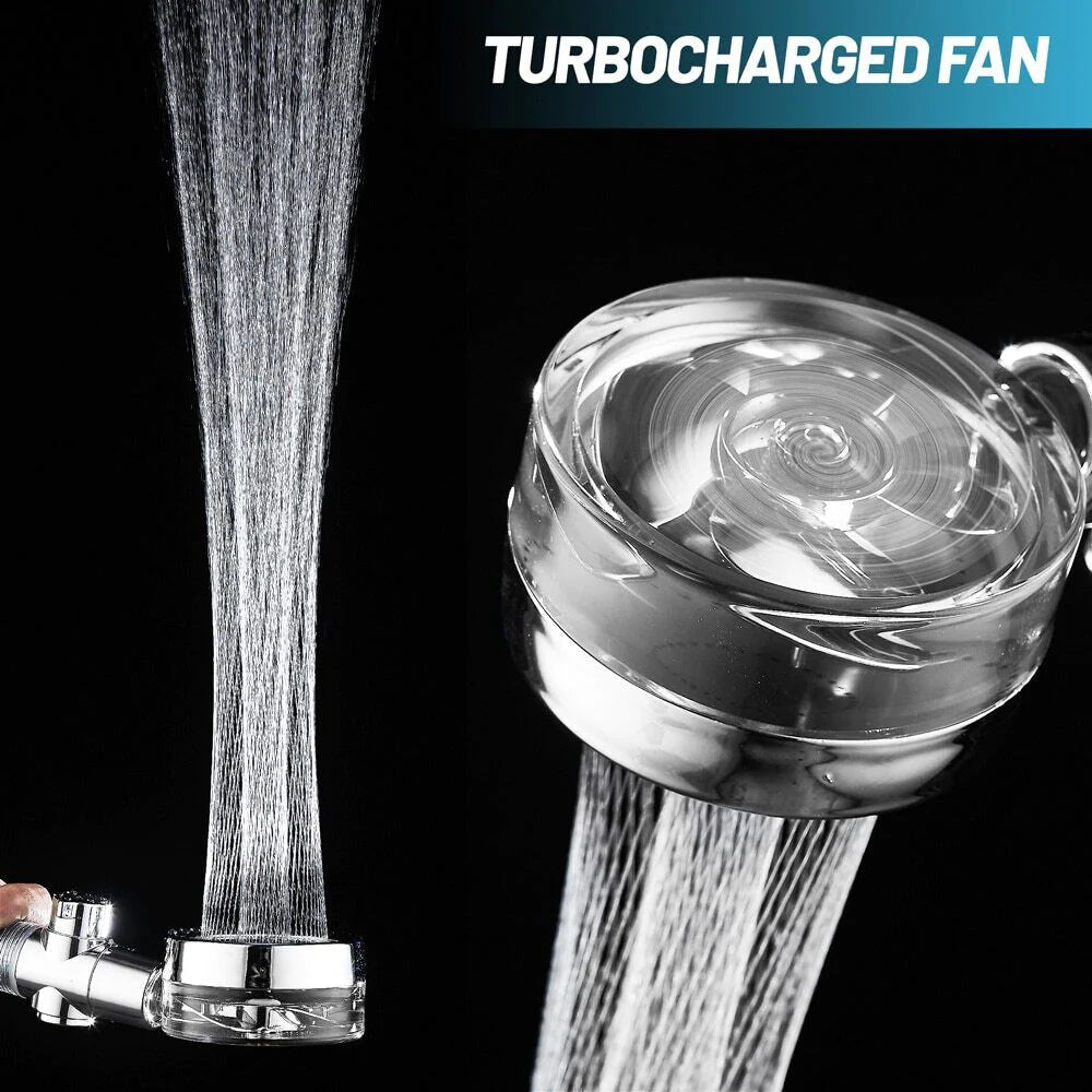 High Pressure Shower Head Adjustable 360° Rotation Turbine Water Saving Shower-TURBO SPA