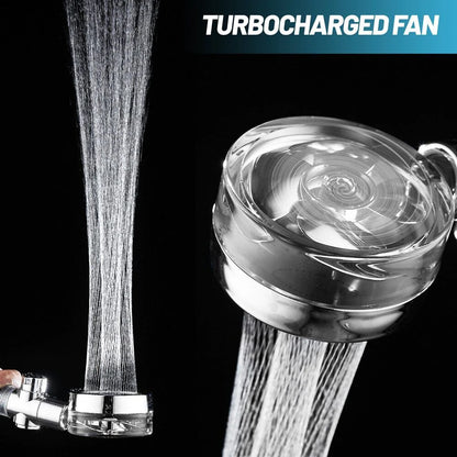 High Pressure Shower Head Adjustable 360° Rotation Turbine Water Saving Shower-TURBO SPA