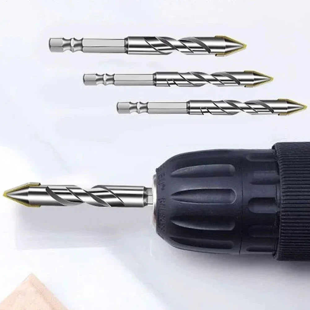 3/4 Pcs High-Strength Eccentric Twist Drill Bit Tungsten Steel Masonry Drill Bits Metal Twist Drill Bits for Glass/Tile/Wood