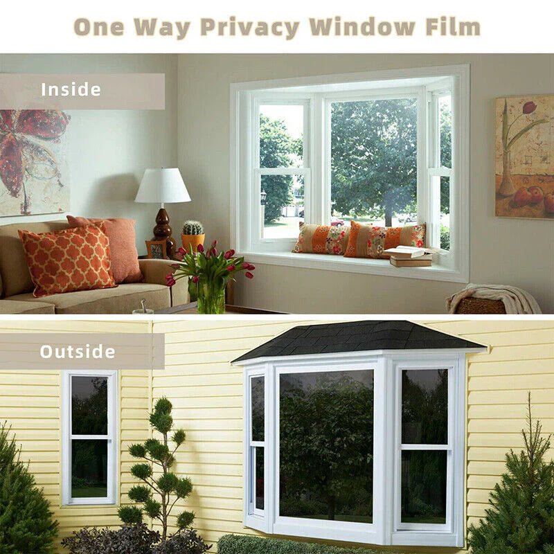 One Way Mirror Window Film Heat UV Reflective Privacy Tint Foil for Home Office