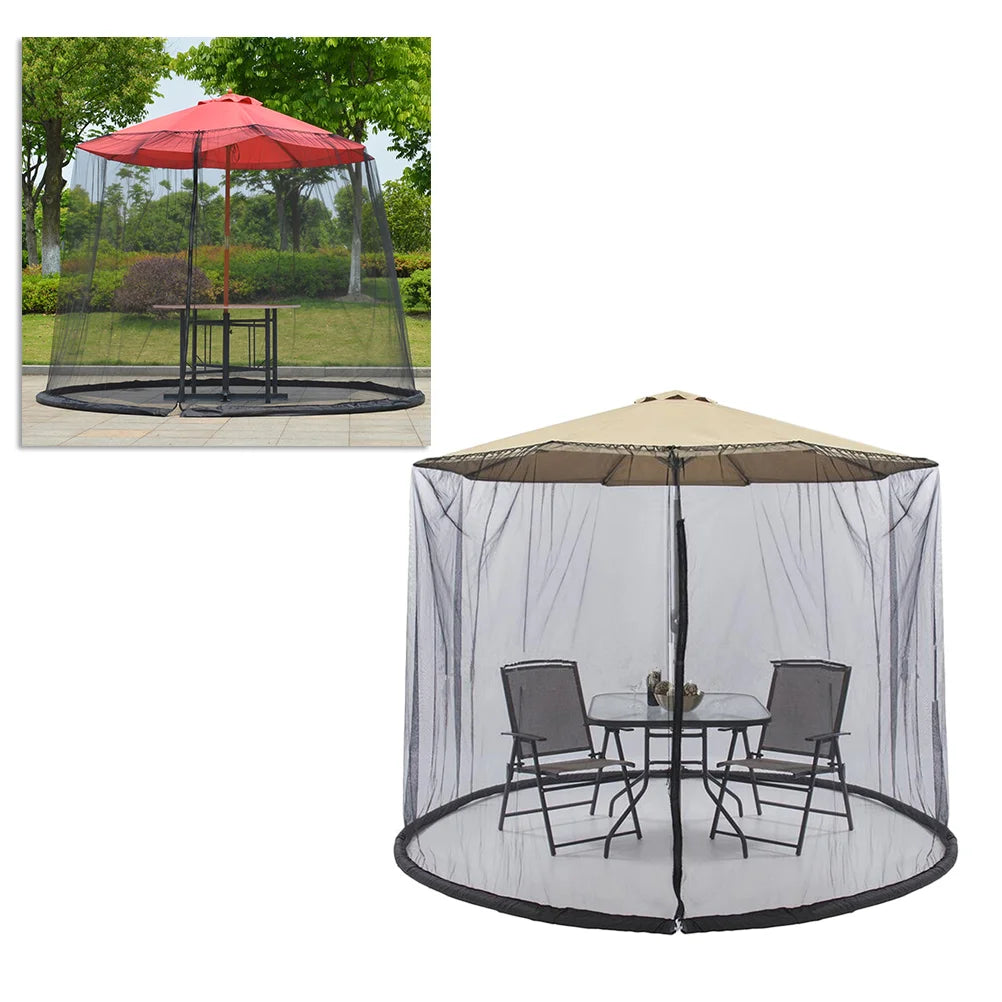 10 x 7.5 ft Mosquito Net Garden Parasols Umbrella with Netting