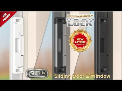 CAL Double Bolt Lock - Sliding Patio Door Locks - Child Proof Sliding Door Lock with Anti Lift Security Lock - Replaces Sliding Door Security Bar - Adjustable & Fits Most Doors