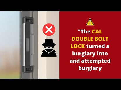 CAL Double Bolt Lock - Sliding Patio Door Locks - Child Proof Sliding Door Lock with Anti Lift Security Lock - Replaces Sliding Door Security Bar - Adjustable & Fits Most Doors